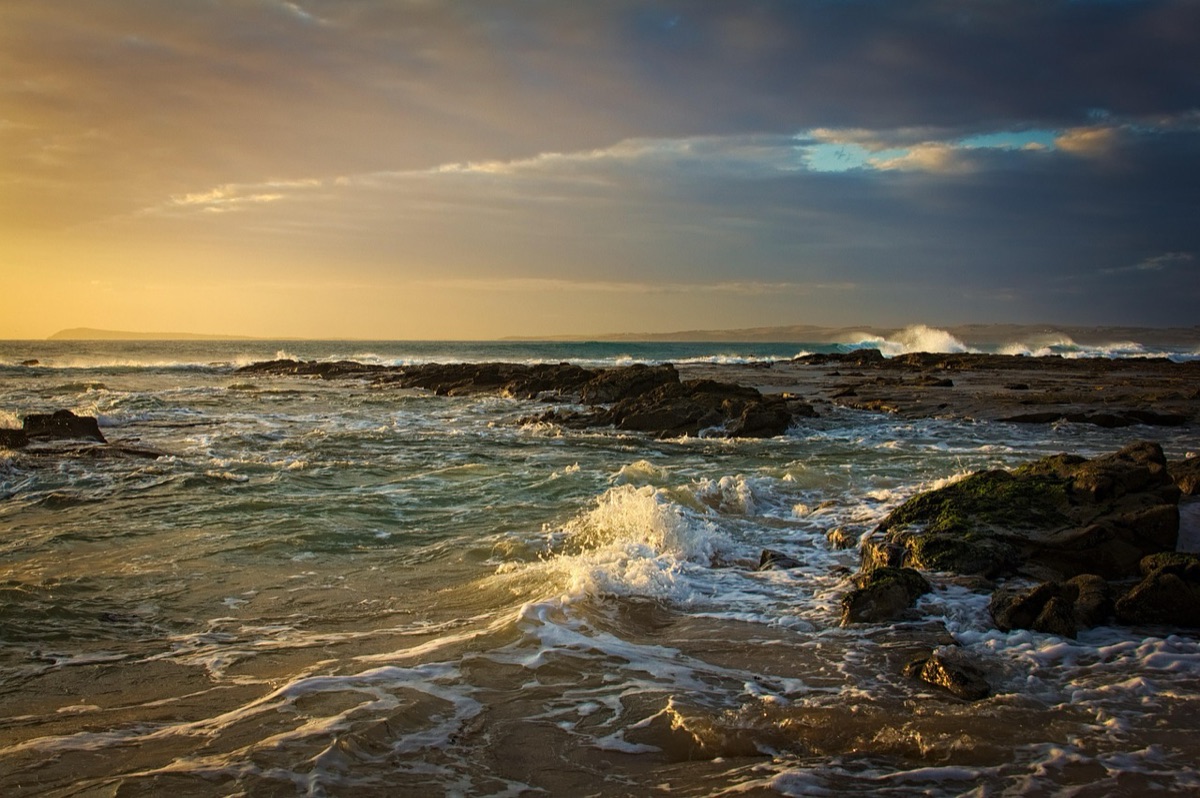 Balinese beach at sunset