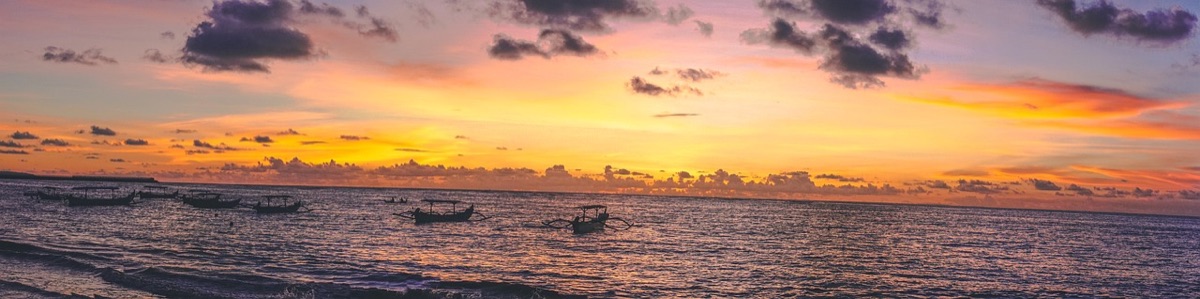 Bali beach with sunset
