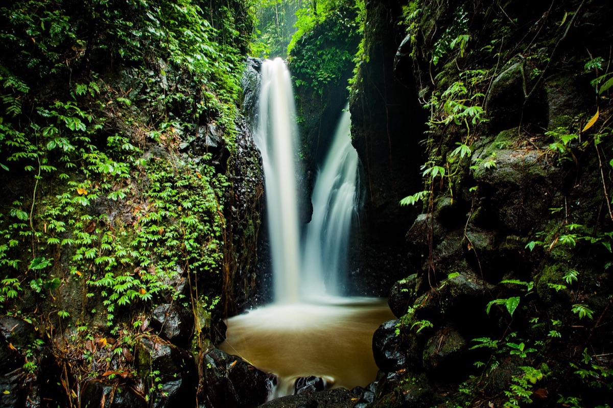 Bali waterfall in jungle